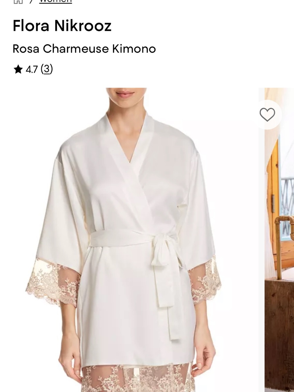 Flora Nikrooz size medium Rosa Charmeuse Kimono View 5